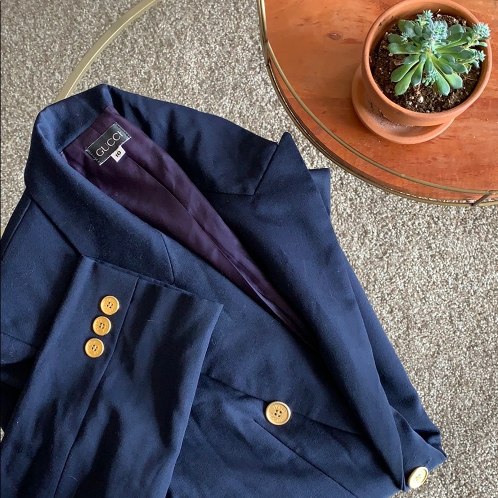 Vintage Gucci Mens/Boyfriend Style Blazer Blue